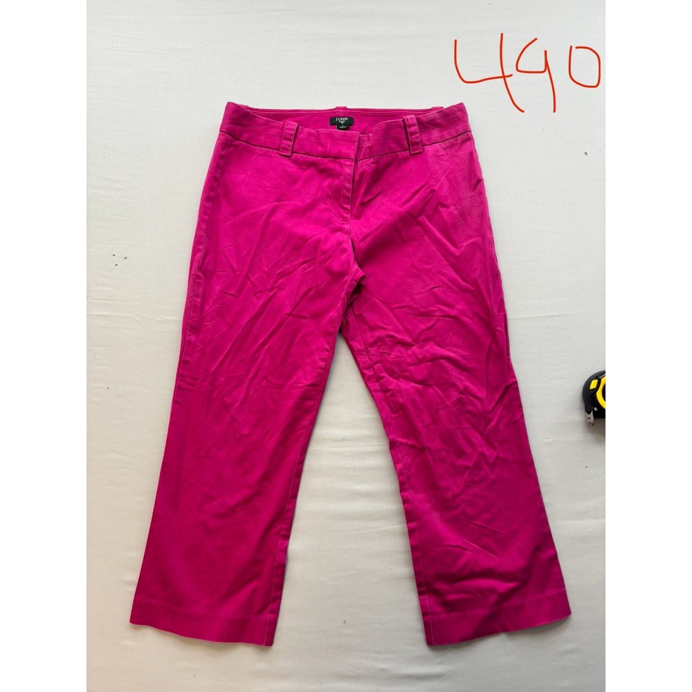 J.Crew Womens 8 Fuchsia Pink City Fit Stretch Cropped Capri Pants Mid Rise